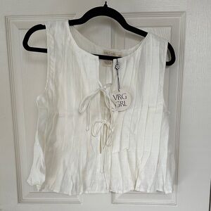 Verge Girl Cream Sleeveless Blouse